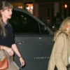 Taylor Swift Wears Nearly 6 Inch Gucci Platform Heels (in Bright Red!) for N.Y.C. Girls Night with Sabrina Carpenter